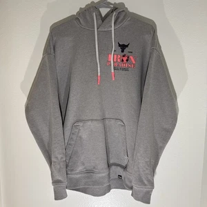 Under Armour, Project Rock, Iron Paradise, Heavyweight Hoodie, Mens Medium, Gray - Picture 1 of 9
