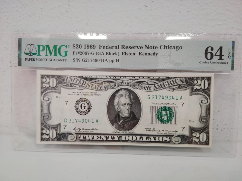 $20 1969 Federal Reserve Note Chicago 64 EPQ - Image 1 of 4