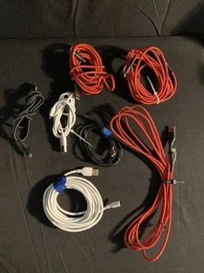 7 Micro USB Chargers, Different Lengths. Gently Used. All Working. - Picture 1 of 3