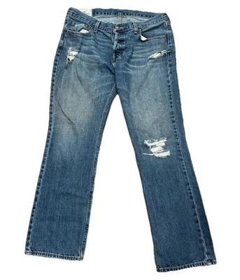 Hollister Jeans Mens 36X32 Blue The Boot Distressed Bootcut Buttons Grunge Y2K - Image 1 of 4