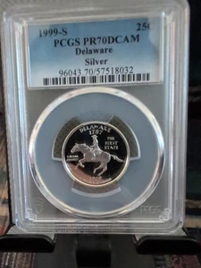 1999-S Silver Proof Delaware State Quarter PCGS PR70 DCAM - Picture 1 of 5