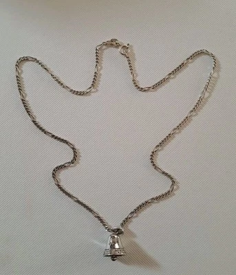 Ciondolo Campanella Argento 925/1000 Silver con catenina da 38 cm. e 6,5 grammi - Immagine 1 di 3