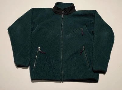 Vintage EMS Fleece Deep Pile Jacket Sweatshirt Large Green Mountain Sports - Image 1 of 4