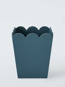 John Lewis Scallop Waste Paper Bin, Loche Blue - Picture 1 of 2