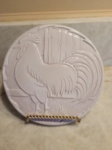 Vintage Ceramic Trivet Frankoma Art  Pottery Rooster  Off White - Picture 1 of 3