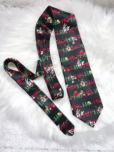 Vintage 1997 Warner Bros Looney Tunes Ho Ho Ho Santa Hat Character Men's Tie - Picture 1 of 2