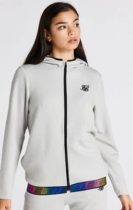 SikSilk Girls Grey Runner Tape Zip Through Hoodie 15 Years - Picture 1 of 5