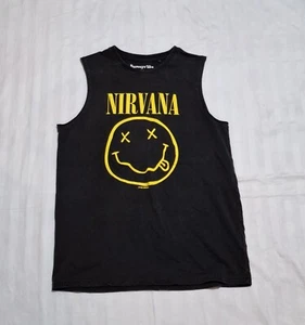 NIRVANA SINGLET VEST TOP JUNIOR 14 BLACK COTTON GOOD CLEAN CONDITION L178 - Picture 1 of 2