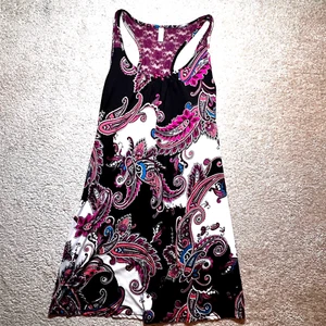 New w/o Tags Women's Paisley & Lace Sundress Coverup Sz M 8-10 Pullover - Picture 1 of 8