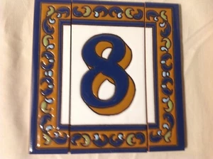 Spanish House Numeral Eight 8 - Picture 1 of 3