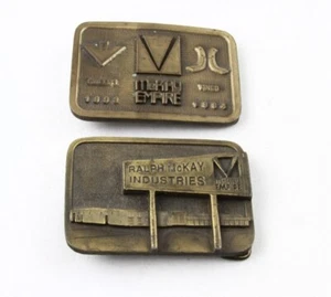 MCKAY EMPIRE BRASS BELT BUCKLE SET OF 2 - Picture 1 of 6