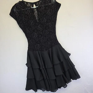 Late Edition Dress Womens 0 XXS Y2K Black Floral Lace Whimsigoth Steampunk Goth - Picture 1 of 13