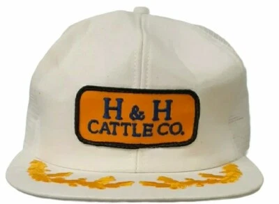 VTG Patch H & H Cattle Co Farm Trucker Hat Cap Made USA K Products scramble egg - Image 1 of 4