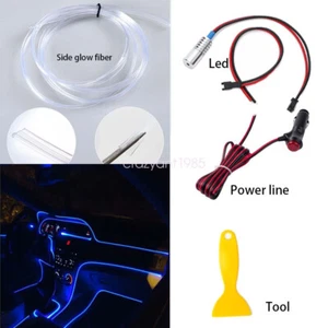 Housing Plastic Side Glow Fiber Optic LED Light for Car Interior Decorative Kit - Picture 1 of 15