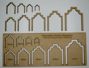 MDF POINTED DRAPED ARCHES TEMPLATE WARGAMES DND TRAINS SCENERY WARHAMMER MODEL - Picture 1 of 2