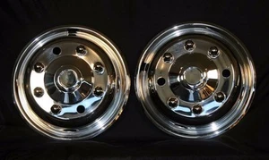 HINO 258LP TRUCK 19.5" 8 LUG POLISHED STAINLESS STEEL WHEEL SIMULATOR COVERS (2) - Picture 1 of 1
