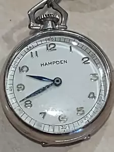 Hampden swiss antique pendant watch with pin 17 jewel silver  - Picture 1 of 5