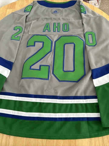 Sebastian Aho Carolina Hurricanes Whalers Custom Jersey Size 52 Cover