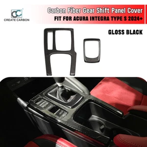 2pcs Real Carbon Fiber Gear Shift Panel Cover Trim Fit For Acura Integra Type S - Picture 1 of 7