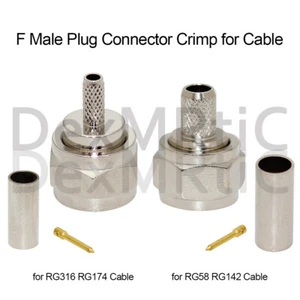 1PC F Type RF Coax Connector Male Female Straight for RG316 RG58 Cable NEW - Picture 1 of 10