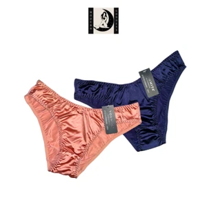 Set of 2 Women’s Sexy n Cute Satin Ruffle Pantys Beautiful Shiny Color Underwear - Picture 1 of 7