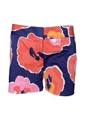 The Limited Drew 棉混纺合身水彩花卉中腰短裤,女式 4 — 第 1/4 张图片