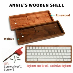 Only For Anne Pro2 DIY Walnut/Rosewood Wood Keyboard Case Shell Custom - Picture 1 of 14