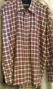 BARBOUR THE COUNTRY SHIRT RED Plaid BUTTON DOWN EC Size XL   - Imagen 1 de 11