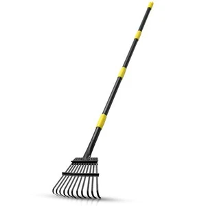 65 Inch Rake for Leaves Leaf Rakes with 11 Metal Tines Ergonomics Adjustable ... - Picture 1 of 7