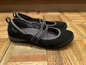 Teva Mary Jane Shoes Black Mesh Comfort Flats Womens 6.5 Walking Camping Hiking - Picture 1 of 8