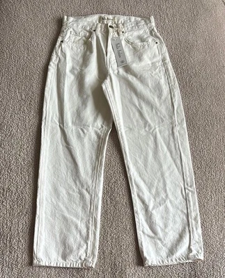 Nelle Atelier Claire Jean Wom 26x27 Pearl Cream Petite Boyfriend Italian Denim - Image 1 of 4