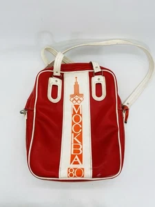 Vintage 1980 Official Russian Olympic Games Mockba Moscow Sport Bag 16x13 RARE - Picture 1 of 8