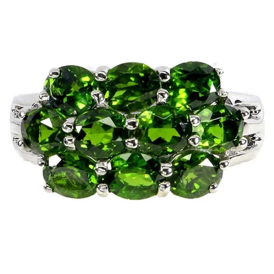 925纯银戒指椭圆形镀铬透镜5x4毫米天然宝石首饰8 — 第 1/4 张图片