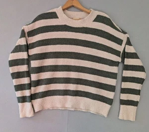 Altar'd State Damen Pullover gestreift taupe oliv weicher Strickpullover Gr. Small - Bild 1 von 8