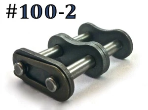 #100-2 DOUBLE ROLLER CHAIN MASTER CONNECTING LINK *PACK OF 5* SAME DAY SHIPPING - Picture 1 of 1