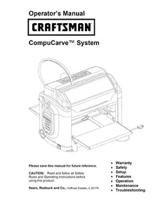 Sears Craftsman Compucarve System Manual (CNC router) - Picture 1 of 1