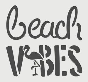 8"x8.5" Clear Plastic Stencil - Beach (ME154) - Picture 1 of 2