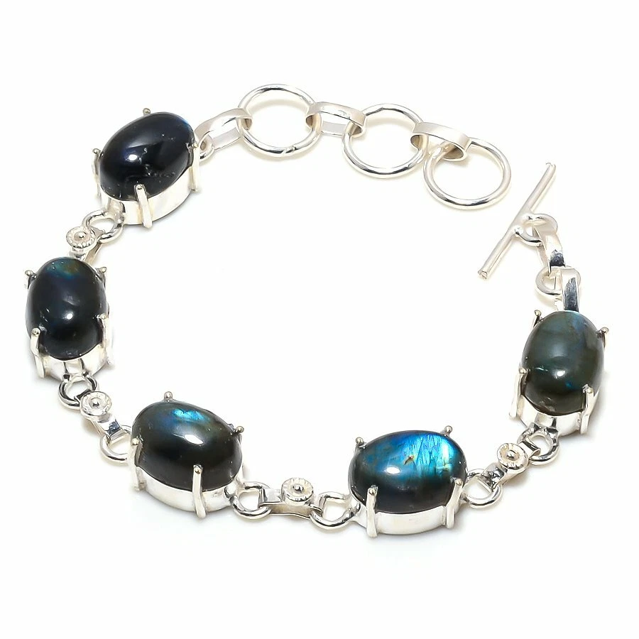 Bracciali gioielli in argento sterling 925 fatti a mano con pietre preziose i... - Immagine 1 di 1
