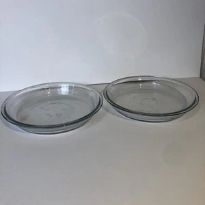 Set of 2 Unbranded 10 Inch Clear Glass Pie Plates Pan Dish - Picture 1 of 6