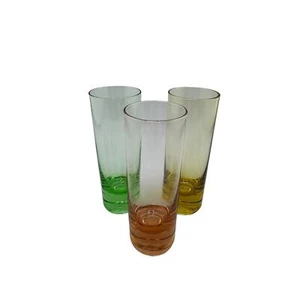 Tall Shot or Cordial Glasses Yellow Green Orange Weighted Bottoms - Picture 1 of 2