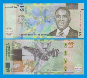 Bahamas 1 Dollar P 77b New 2024 (2025) UNC Darker Colors Larger Flower, P 77 b - Picture 1 of 1