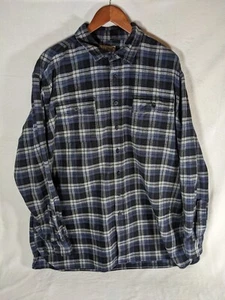 Vintage L.L. Bean Chamois Shirt Men's 2XLT Blue Plaid Flannel - Picture 1 of 8