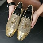 Men Wedding Tassels Casual Shoes Pointed Sequins Loafers Dress Party Footwear
