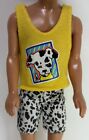 Vintage 1991 Pet Pals Kevin Tank Top & Shorts Barbie Doll Yellow Dalmatians 2711