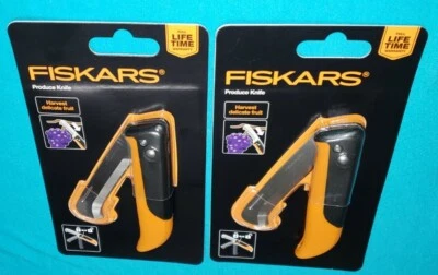 "2 cuchillos de cosecha plegables FISKARS hoja de acero inoxidable de 3"" NUEVO ENVÍO Y DEVOLUCIÓN GRATUITOS" Foto 1 de 4