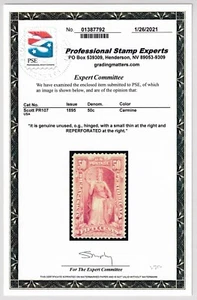 US Newspaper Stamp Scott #PR107 Mint H OG with PSE Cert. CV $2750 - Picture 1 of 3