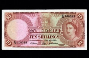 Fiji  10  Shillings 1961   P-52b  VF - Picture 1 of 4