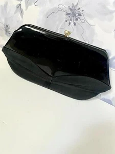 Borsa da sera pochette nera vintage abbigliamento formale evento speciale borsetta borsetta - Foto 1 di 6
