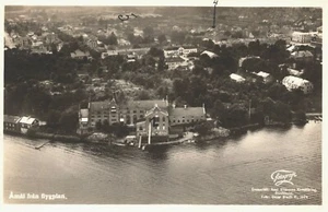 Suecia Amal Flygfoto Åmål Vintage RPPC B82 - Imagen 1 de 2