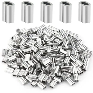 200 Pcs Aluminum Crimping Loop Sleeve 1/16", Cable Ferrule Wire Rope Sleeves - Picture 1 of 6